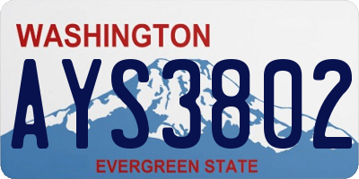 WA license plate AYS3802