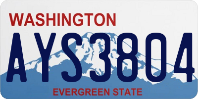 WA license plate AYS3804