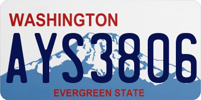 WA license plate AYS3806