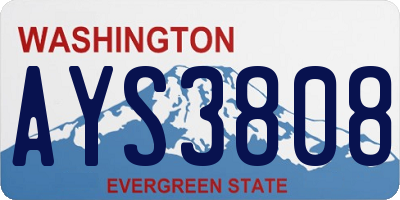 WA license plate AYS3808