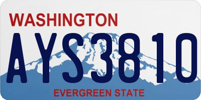 WA license plate AYS3810