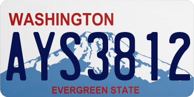 WA license plate AYS3812