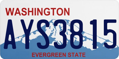 WA license plate AYS3815