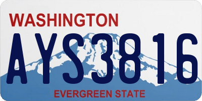 WA license plate AYS3816