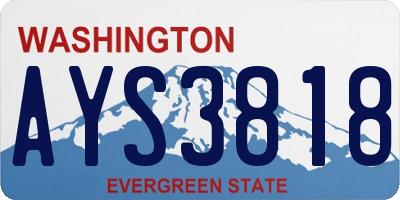 WA license plate AYS3818