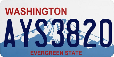 WA license plate AYS3820