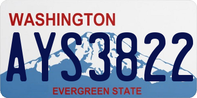 WA license plate AYS3822