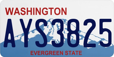 WA license plate AYS3825