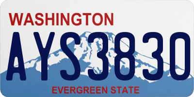 WA license plate AYS3830