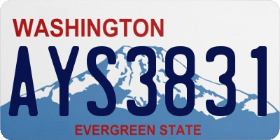 WA license plate AYS3831