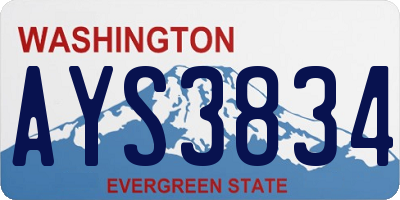 WA license plate AYS3834