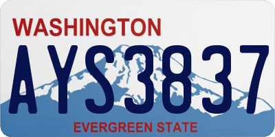 WA license plate AYS3837