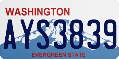 WA license plate AYS3839