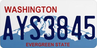 WA license plate AYS3845