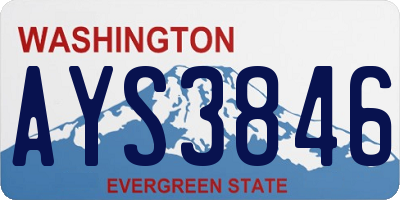 WA license plate AYS3846