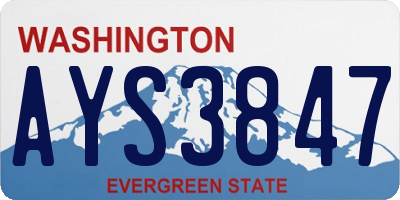 WA license plate AYS3847