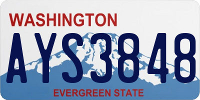 WA license plate AYS3848
