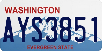 WA license plate AYS3851