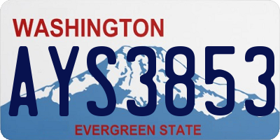 WA license plate AYS3853