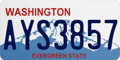 WA license plate AYS3857