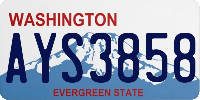 WA license plate AYS3858
