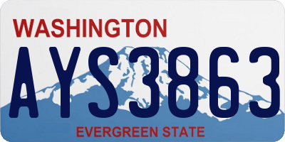 WA license plate AYS3863