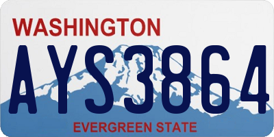 WA license plate AYS3864