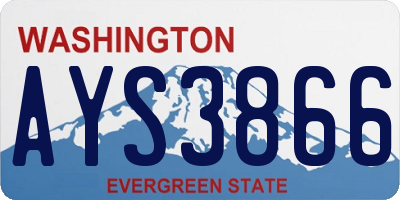 WA license plate AYS3866