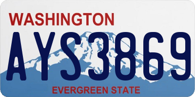 WA license plate AYS3869