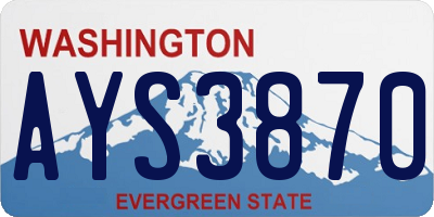 WA license plate AYS3870