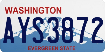 WA license plate AYS3872