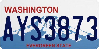 WA license plate AYS3873