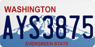 WA license plate AYS3875