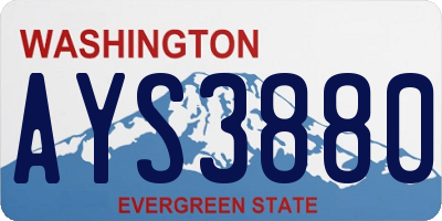 WA license plate AYS3880