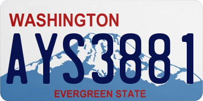 WA license plate AYS3881
