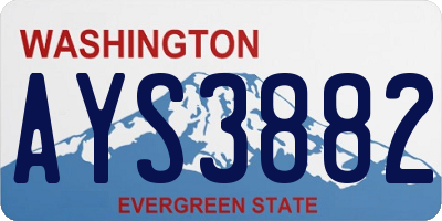 WA license plate AYS3882