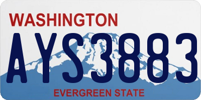 WA license plate AYS3883