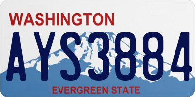 WA license plate AYS3884