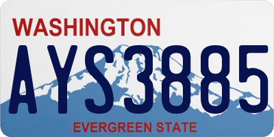 WA license plate AYS3885