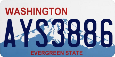 WA license plate AYS3886