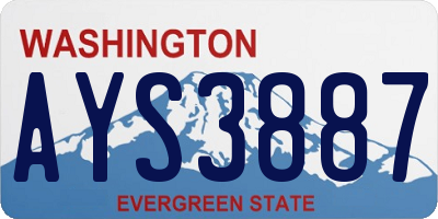 WA license plate AYS3887