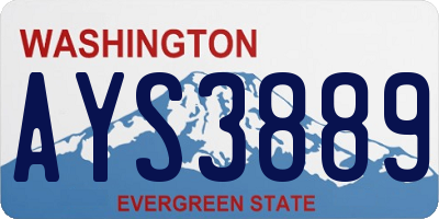 WA license plate AYS3889