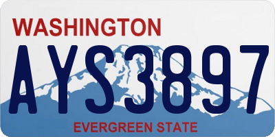 WA license plate AYS3897