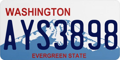 WA license plate AYS3898