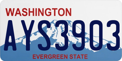 WA license plate AYS3903