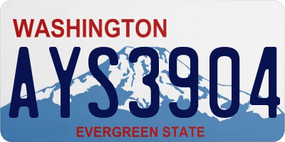WA license plate AYS3904