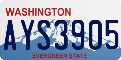 WA license plate AYS3905