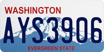 WA license plate AYS3906