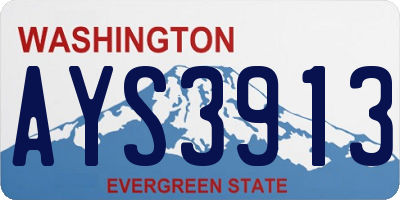 WA license plate AYS3913