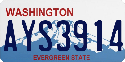 WA license plate AYS3914